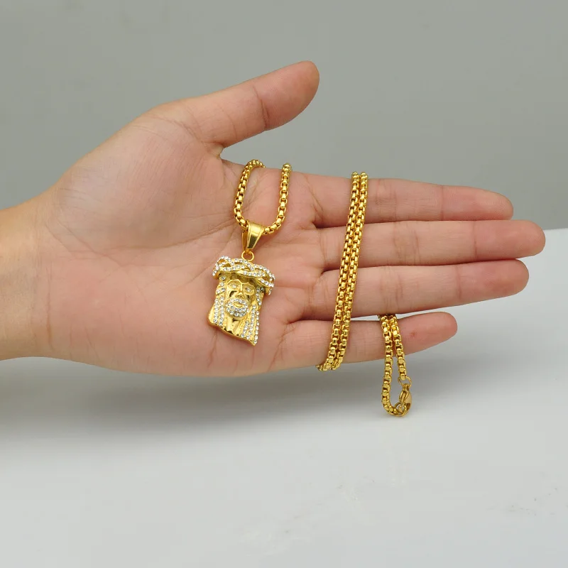 Хип хоп золото цвет титана Нержавеющая сталь Iced Out побрякушки полный горный