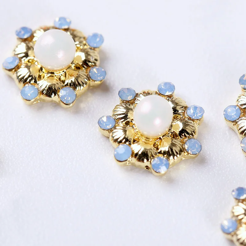 10 шт./лот 3D Стразы для украшения ногтей блестящие Алмазные цветы Мозаика Белый