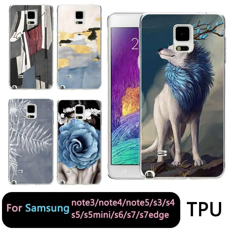 Qmswei ТПУ мягкий чехол для телефона Samsung Note5 S8 S6 S7 Edge S4 S5 S3 C5 C9 Note3 note4 S9plusSoft с принтом
