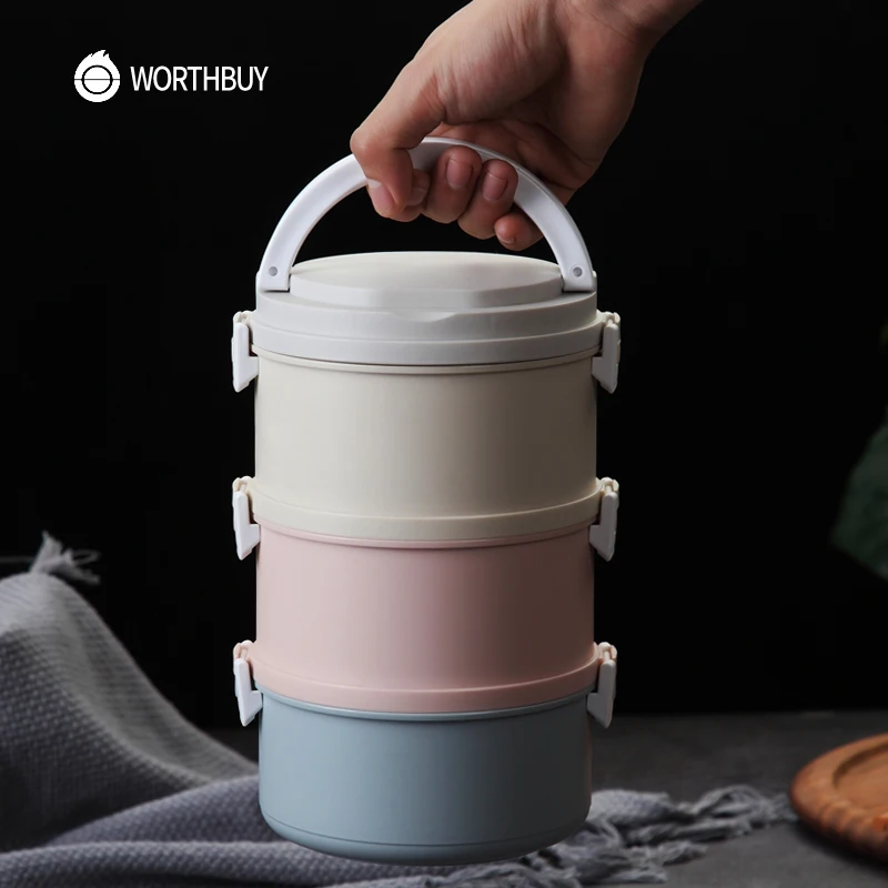 WORTHBUY японский микроволновый пластиковый Ланч бокс для детей Bento box портативный