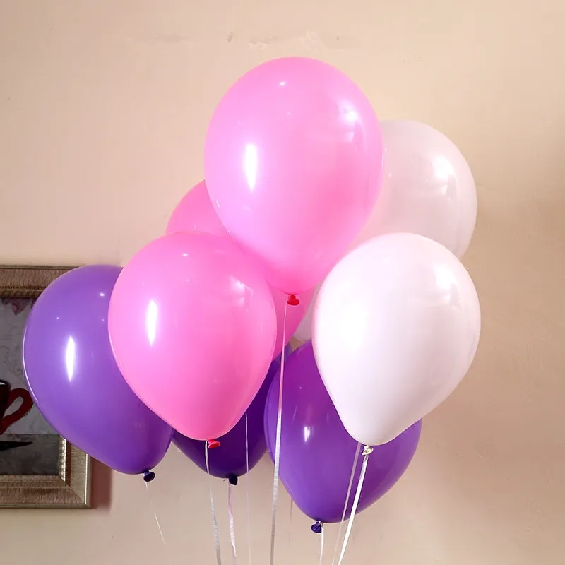 

50 шт./упак. 12-дюймовый утолщенный матовый шар, розовый, фиолетовый, белый цвет, для свадьбы, дня рождения, оптом, круглый шар