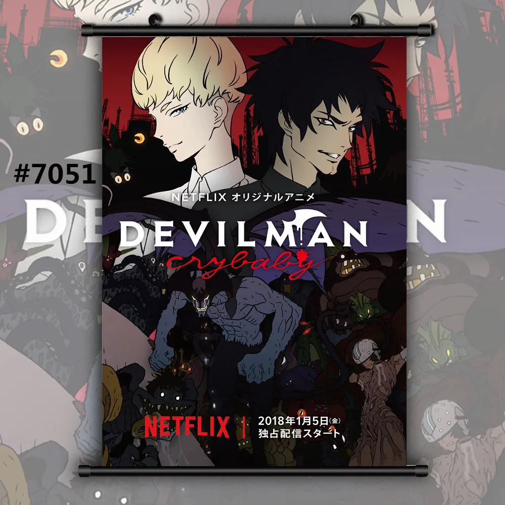 Devilman crybaby Аниме Манга настенный плакат свиток домашнее украшение Стены Искусства - Цвет: 7051