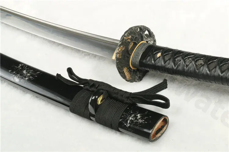 

41"FOLDED STEEL CLAY TEMPERED BLADE DRAGON TSUBA JAPANESE SAMURAI SWORD KATANA