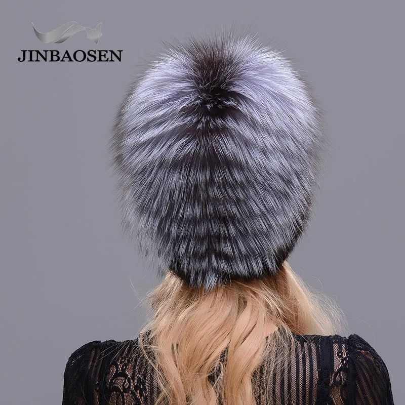 JINBAOSEN новая стильная меховая шапка черная Оптовая норковая с лисьим мехом зимняя