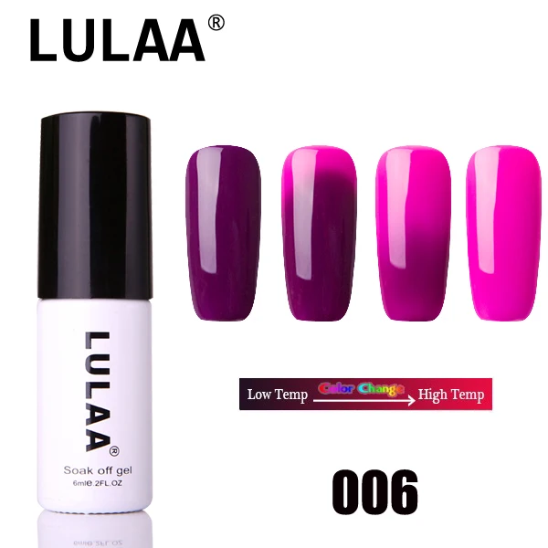 Lulaa новейший 6 мл температурный Гель-лак измененный цвет замачиваемый УФ-и светодиодный Гель-лак для ногтей длительный прочный ноготь лак 3 в 1 градиентный цвет - Цвет: 006