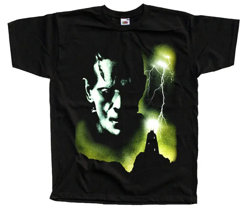 Frankenstein V6 постер фильма футболка (черная) все размеры мужская повседневная с
