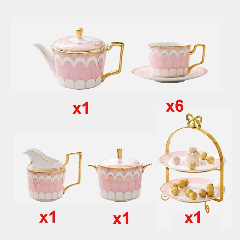 10piece set Высококачественная Изысканная кофейная чашка из костяного фарфора, европейская винтажная чайная чашка, чайный чайник, чайный чайник и чайная чашка и блюдце, набор - Цвет: 10piece set