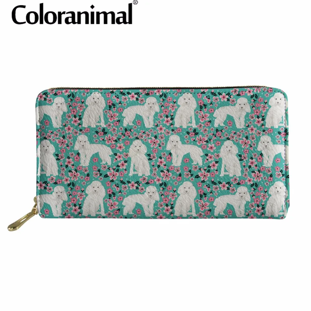Coloranimal 4 отделения для карт женщин Длинный кошелек из лакированной кожи пижамный