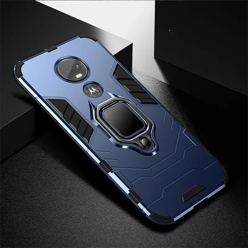 Противоударный защитный чехол для Motorola Moto G7 с держателем из ТПУ+ поликарбоната, задняя крышка для Moto G7 Plus, аксессуары, чехол для Moto G7 Play Fundas