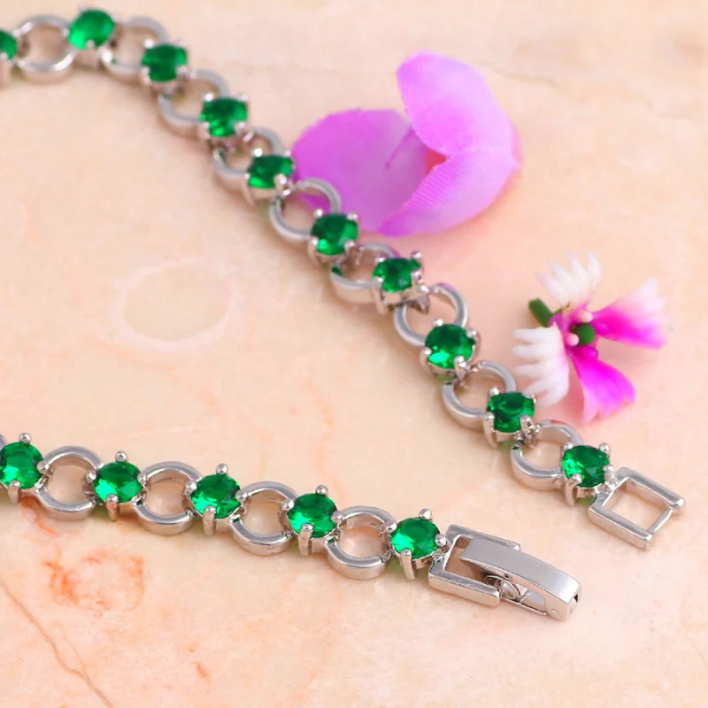 Новый стиль оптовая цена Romatic Темно-Зеленый Перидот серебряный тон