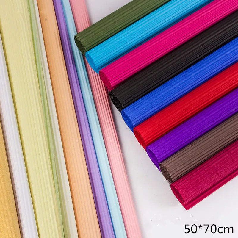 Гофрированная бумага ручной работы цветная для скрапбукинга 10 шт. 50*70 см|paper