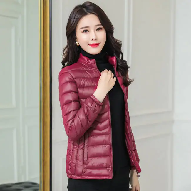 Женская тонкая хлопковая куртка Короткие топы зимняя Женское пальто корейский
