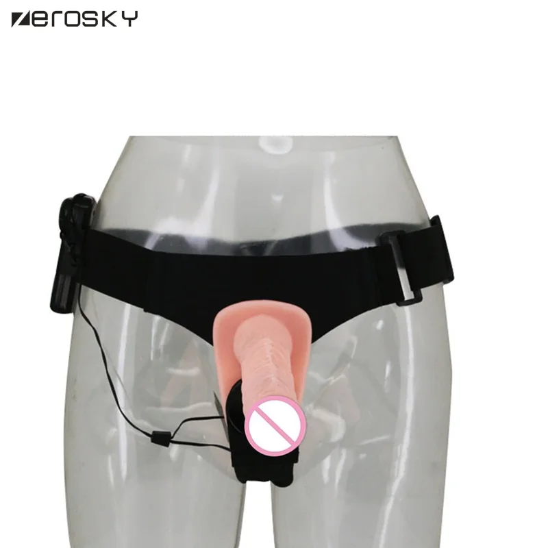 Вибрирующий ремень на жгуте реалистичные двойные фаллоимитаторы секс-игрушки