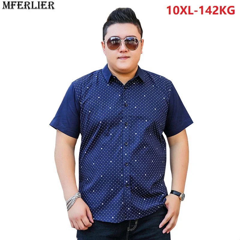 MFERLIER летние мужские 8XL 9XL рубашки 10XL 7XL хипстер плюс размер большие повседневные