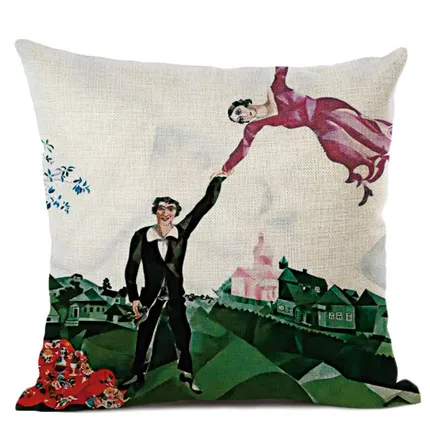 Master Chagall, льняная наволочка с рисунком маслом, декоративная наволочка для подушки для офиса и дома, Almofada Cojines Coussin