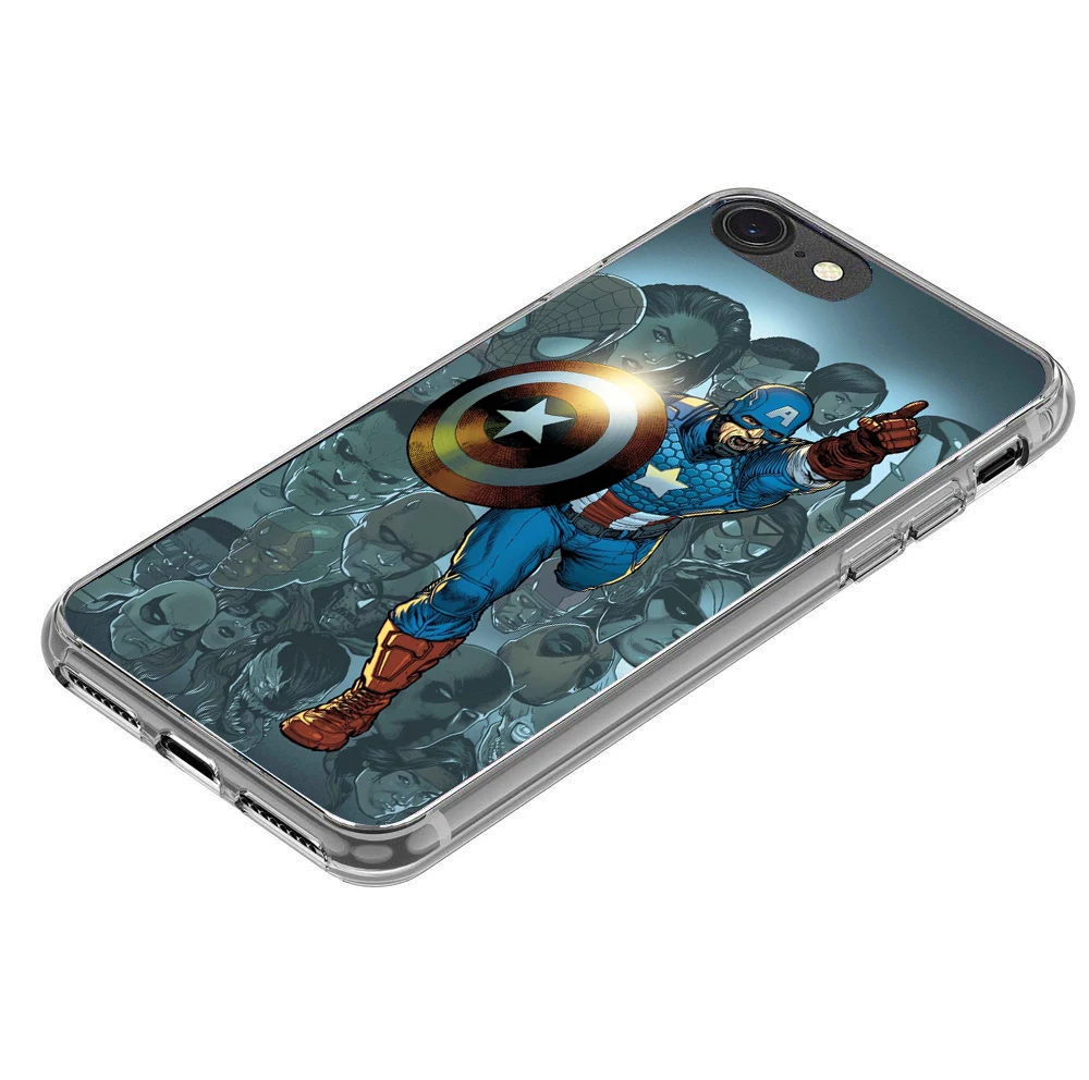 Marvel Мстители Капитан Америка Ясно мягкий прозрачный силиконовый чехол для iPhone X 8