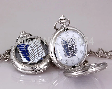 Новинка 1 шт. карманные часы Аниме атака на Титанов/стальной винтажный кулон в