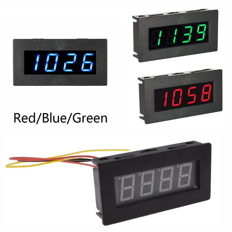 

Digital Frequency Tachometer Car Motor Speed Meter RPM Measurement High Precision Tester 5-9999R/M DC 8-15V 0.56" 4 LED