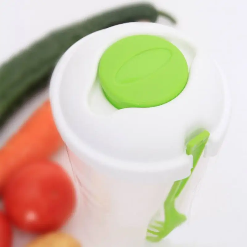 Новые кухонные аксессуары случайный цвет пластиковая Салатница с вилкой +