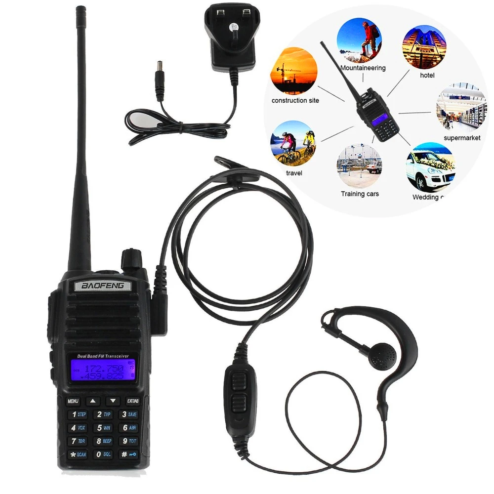 10 шт. Baofeng UV 82 рация км FM трансивер портативный CB Ham Радио 128CH VHF/UHF двухстороннее