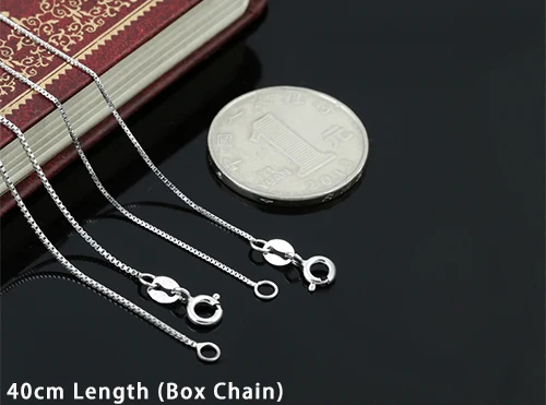 40cm Length Модная 1 мм Толстая коробка, волнистое ожерелье, подвеска, серебро 925 пробы, для мужчин и женщин, лучшая цепочка "друг", ожерелье, ювелирное изделие N42 - Цвет камня: 40cm Length