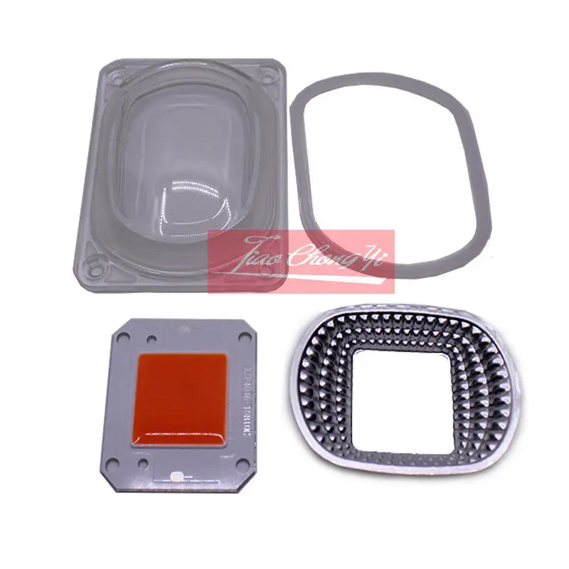 12V COB LED and Lens 50 Вт чип для выращивания полный спектр 380-840nm DC12V 32V 110VAC 220AC+ 50W led объектив 12V 46X40MM 110V 60X40MM - Испускаемый цвет: 12V COB LED and Lens