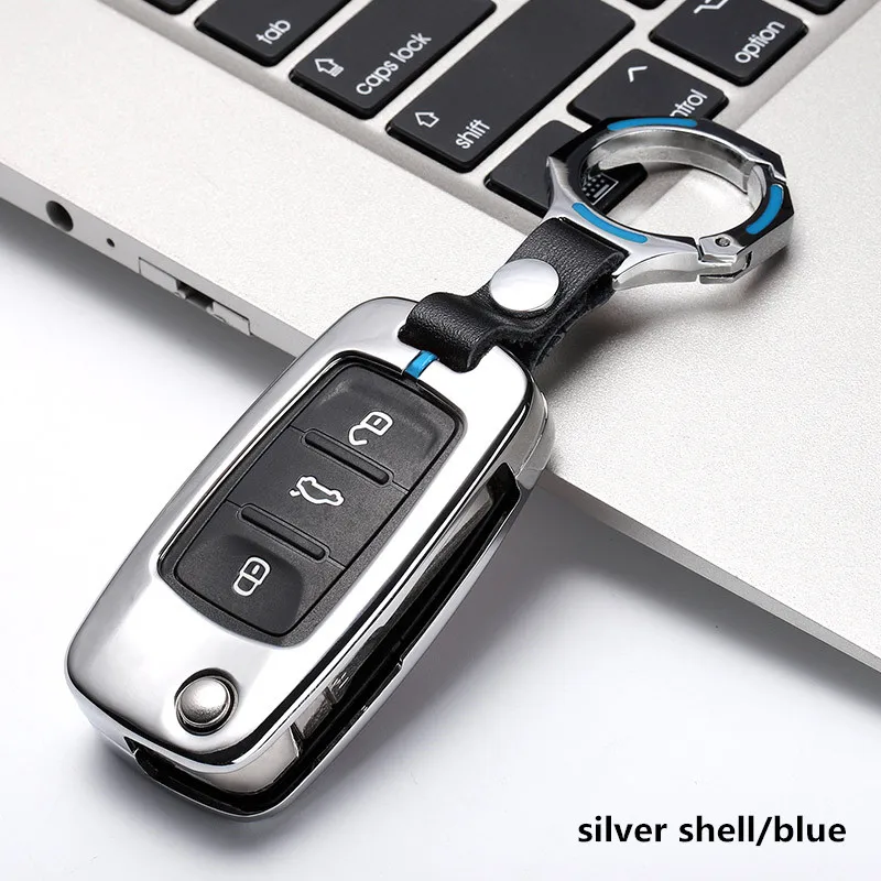 Цветной чехол для автомобильного ключа из цинкового сплава VW Golf Bora Jetta POLO GOLF Lavida