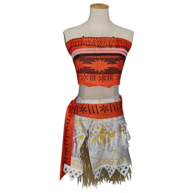 Whole set Moana/соблазнительный костюм для косплея; короткие юбки для девочек и взрослых с necklace ем - Цвет: Whole set