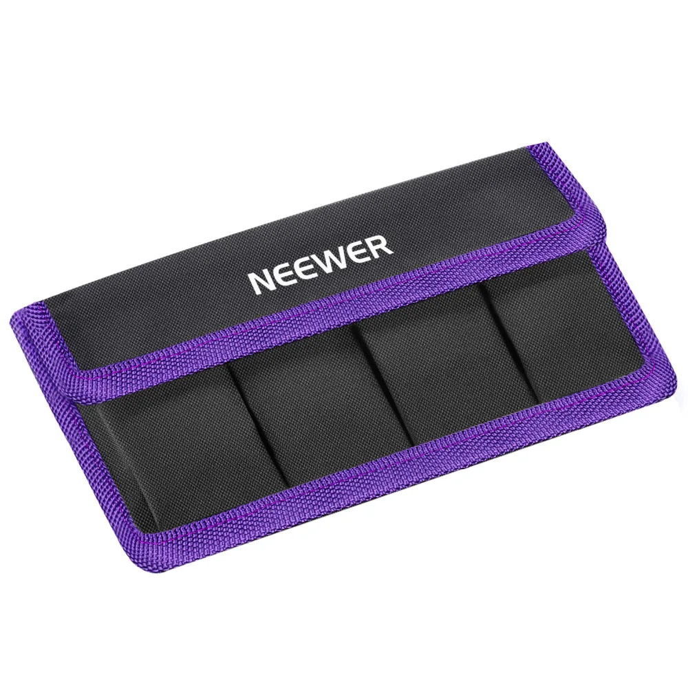 Neewer аккумулятор DSLR сумка держатель Футляр фиолетового цвета для AA Батарея и LP-E6 LP-E8 LP-E10 LP-E12 EN-EL14 EN-EL15 fw50 f550 и многое другое