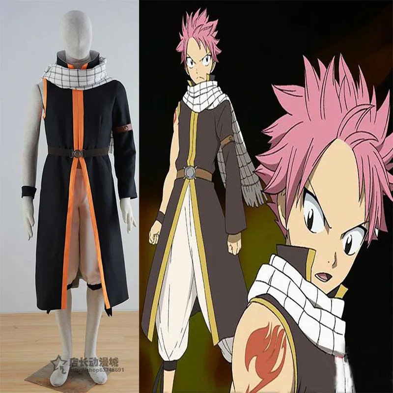 Косплей Этерия Нацу драгнееля из аниме Фея хвост костюм унисекс 5 в 1 пальто +