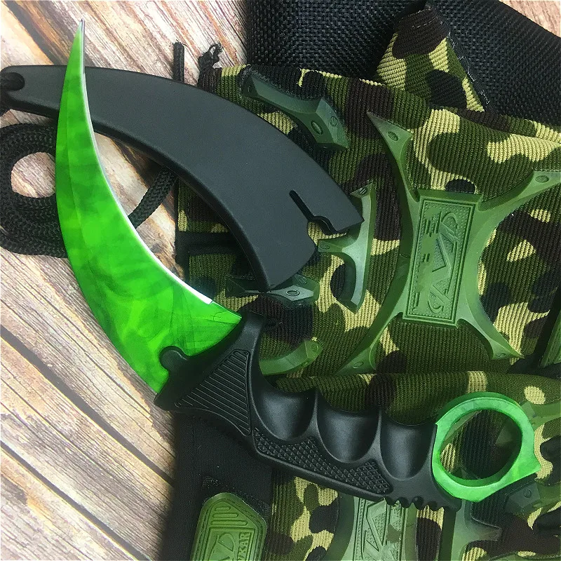 CS GO изумрудно-зеленый дизайн шикарный коготь нож 9,8 дюймов бабочка тренировочный нож с ножнами и шеи веревка тактика коготь нож