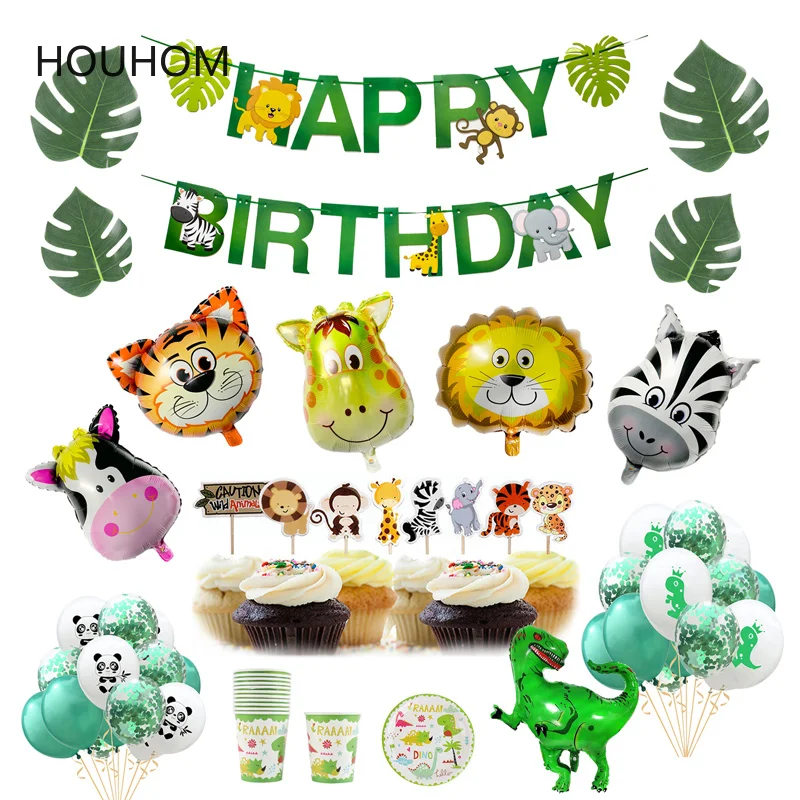 Воздушные шарики в форме животных день рождения вечеринка джунглях дневвечерние