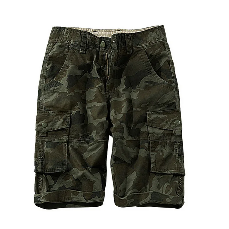 camo green 1 Мужские свободные спортивные шорты Карго для бега, мужские камуфляжные военные шорты, плюс размер, шорты для тренировок, хип-хоп повседневные мужские шорты - Цвет: camo green 1