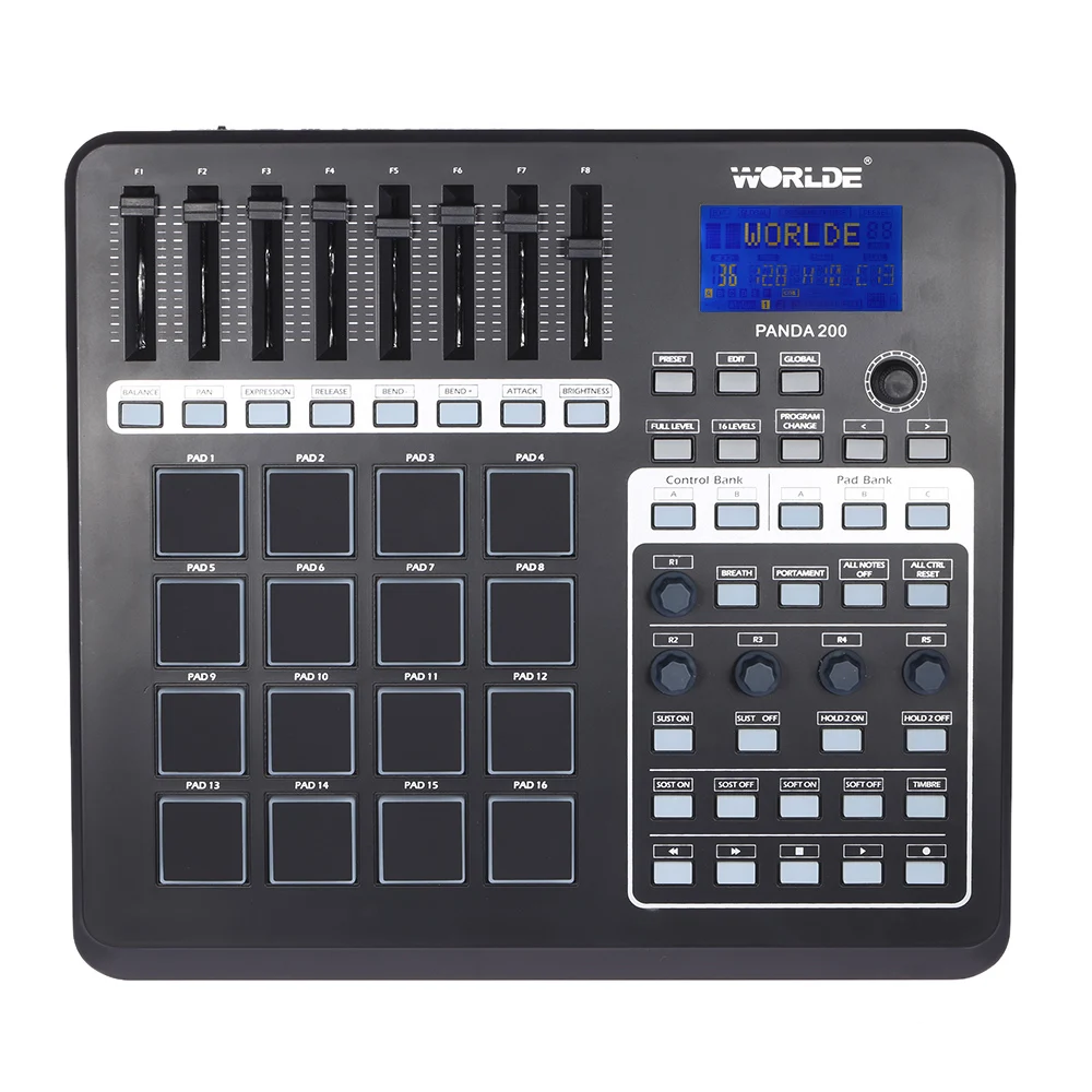 Worlde PANDA200 портативный MIDI контроллер USB Pad 16 барабанные колодки с кабелем | Спорт и