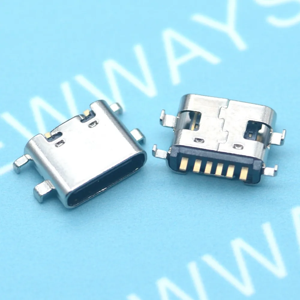 10 шт./лот гнездовой разъем Micro Usb 3 1 Type C 6 контактный Smd для женской розетки