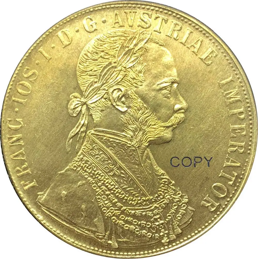 Австрия хабсбург 1904 4 Ducats Франц Джозеф I правый двуглавый Австралийский Венский Орел корона золото монета латунь металла копии монет