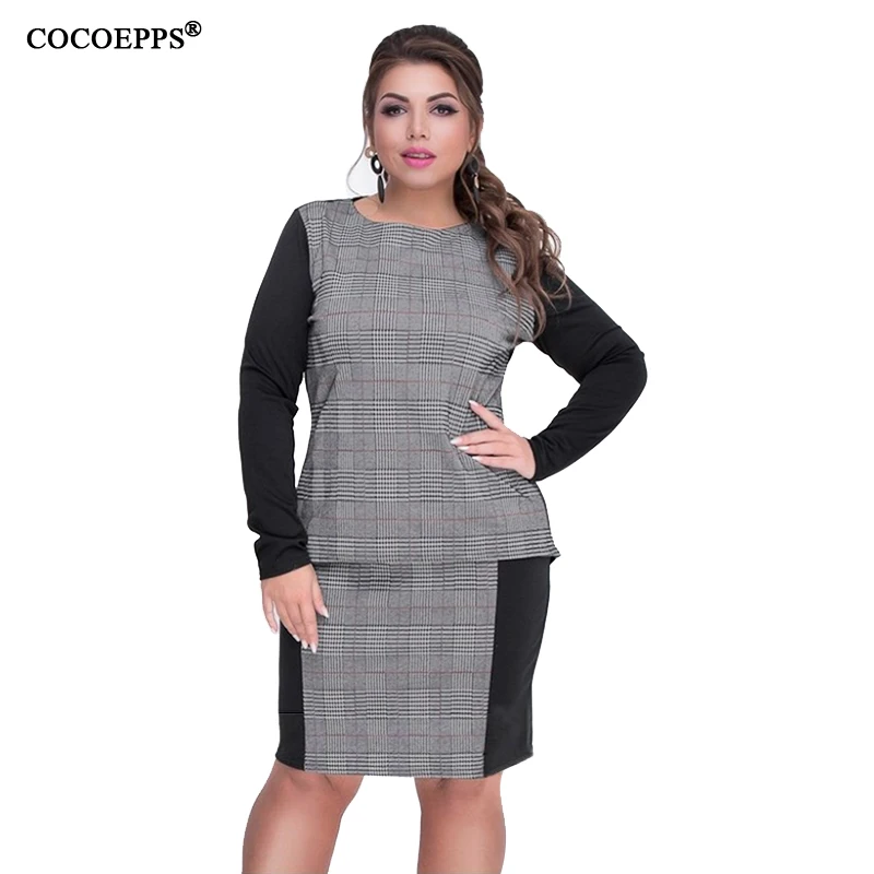 COCOEPPS 6XL платья больших размеров комплекты одежды из двух частей женские