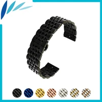 stainless steel watch band 20mm 22mm for fossil butterfly buckle strap quick release loop belt bracelet black silver tool