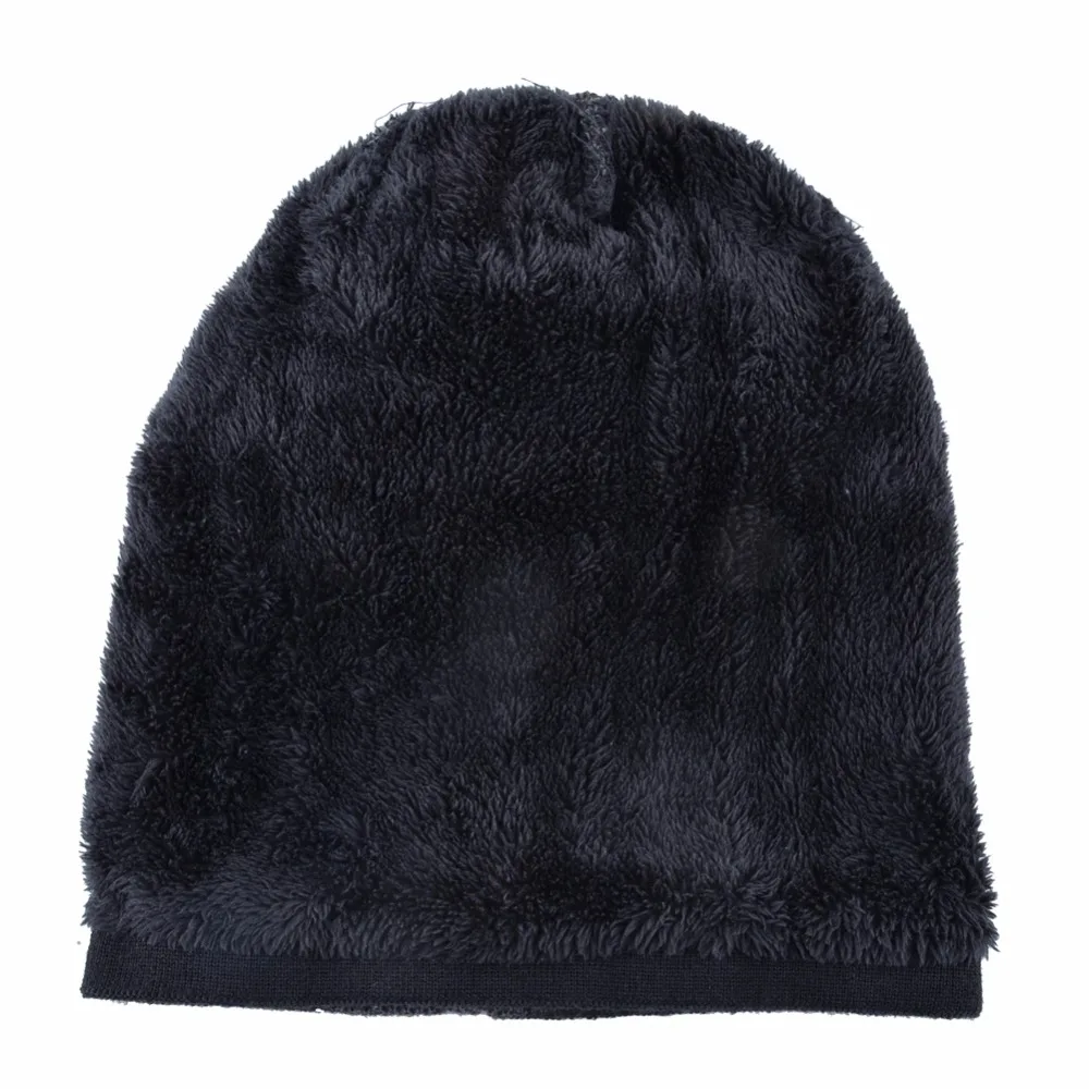 Winter Knitted Beanie Hat For Man Double Layer Warm Kniting Striped Bonnet Caps Male Thick Add Velvet Skullies Beanies Men Gorro