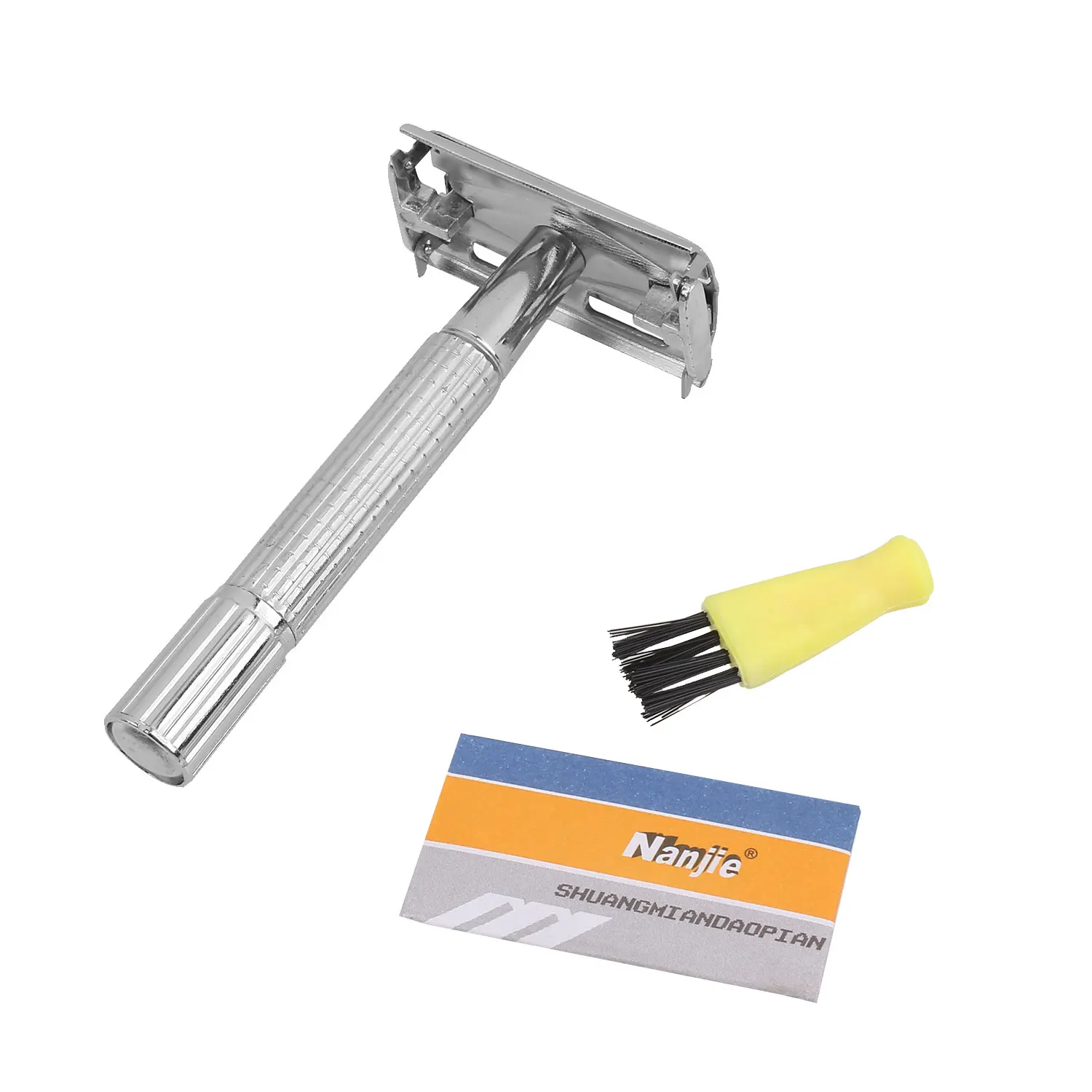 Классическая Безопасная бритва с короткими ручками из нержавеющей стали двойным