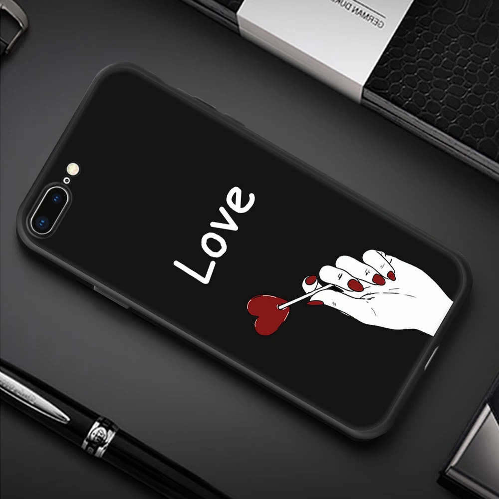 21 Силиконовый мягкий чехол из ТПУ с узором для iPhone 7, 6s, X, 8, 6 Plus, 11 pro, Max, чехол с принтом в виде сердца для iPhone XR, XS, Max, 5S, SE, 5, 11 - Цвет: 21