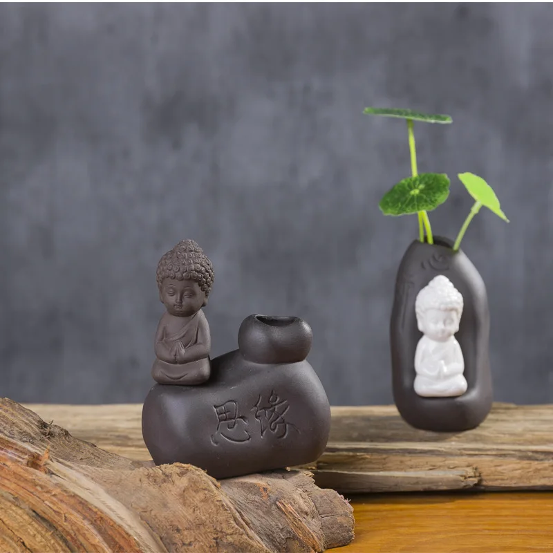 Zen Little Monk чайный питомец винтажная керамическая ваза настольная Гидропоника