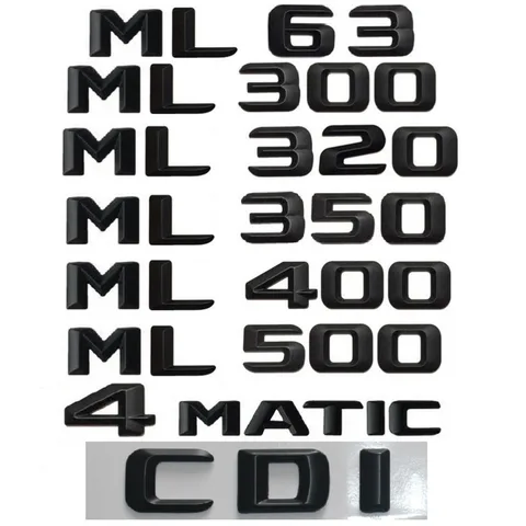 Матовый черный для Mercedes Benz W164 W166 ML55 ML63 AMG ML250 ML280 ML300 ML320 ML350 ML400 ML420 ML500 ML550 4matic CDI эмблемы