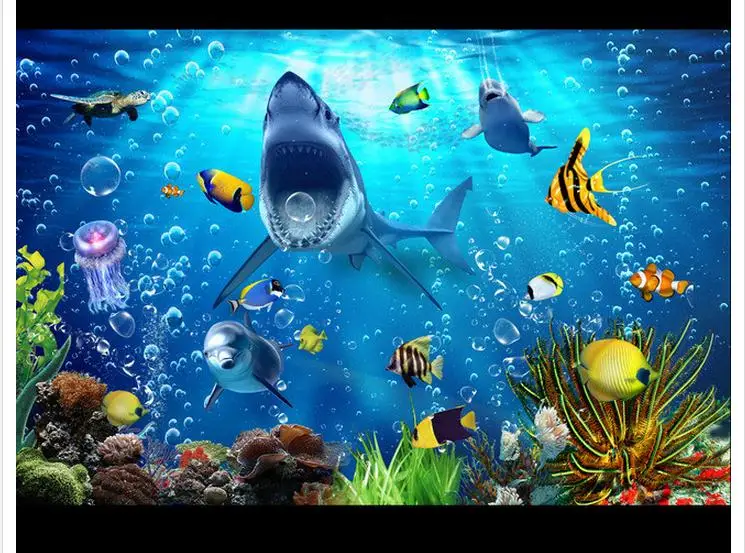 Индивидуальные 3d обои потолочные фрески мечта кораллов морского дна мир красоты