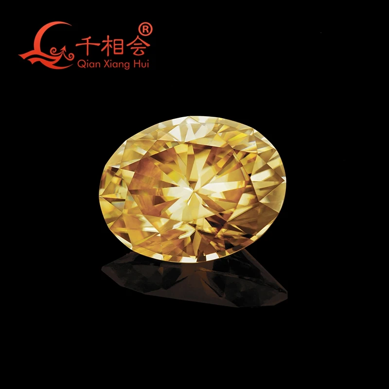 Желтый цвет овальной формы материал Sic моисанит свободный камень от qianxianghui