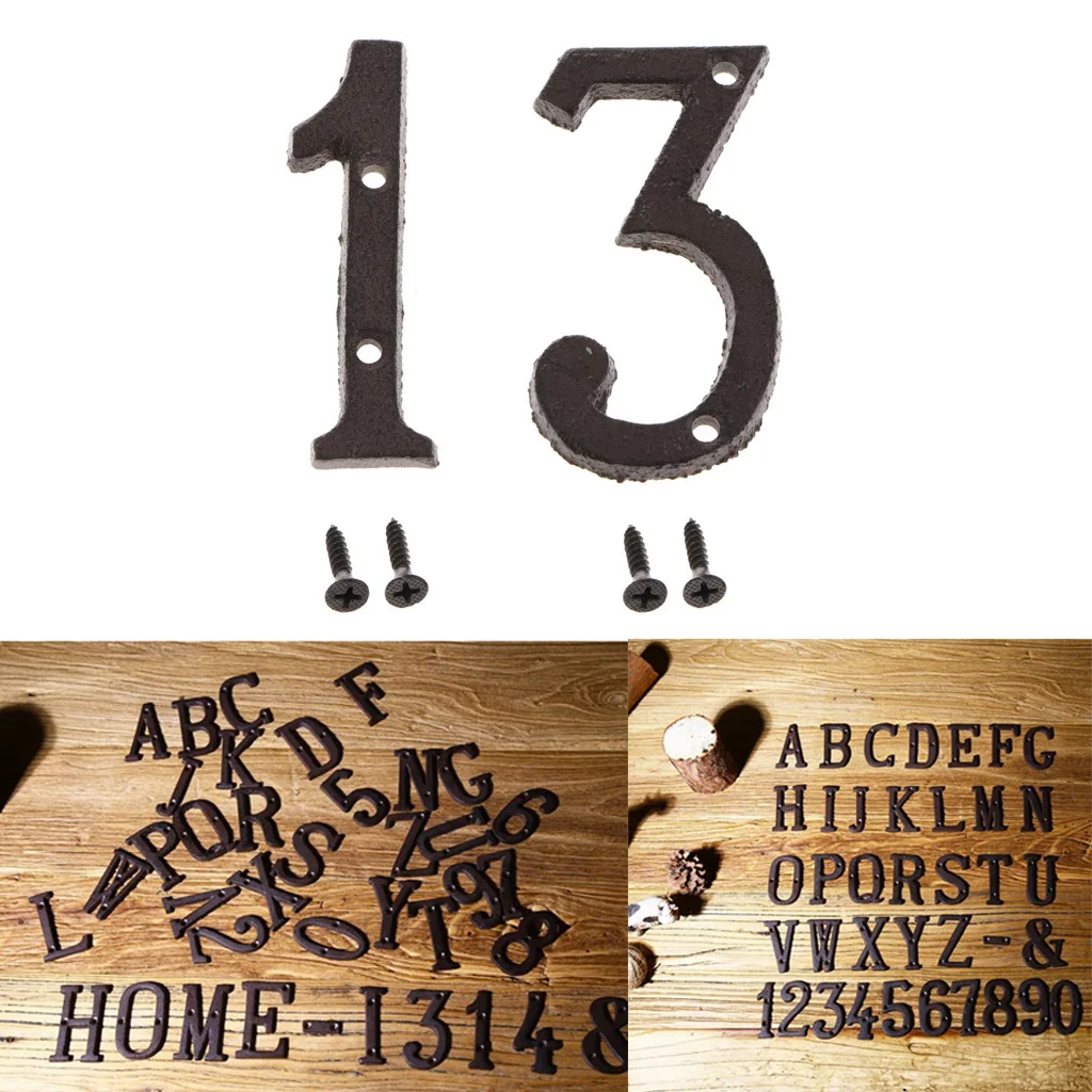 2 шт. литое Кованое железо для дома Офисная дверь номерные знаки табличка в стиле