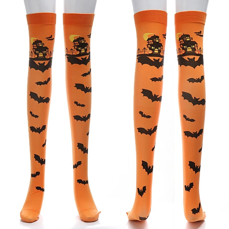 Хэллоуин Карнавальный страшный замок летучая мышь бедро высокие чулки гольфы