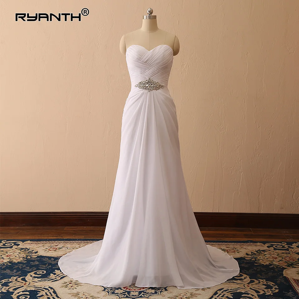 

Vestido de noiva 2019 Plus Size Boho Country Beach Wedding Dress In Stock Casamento Custom Made Cheap Robe de mariage