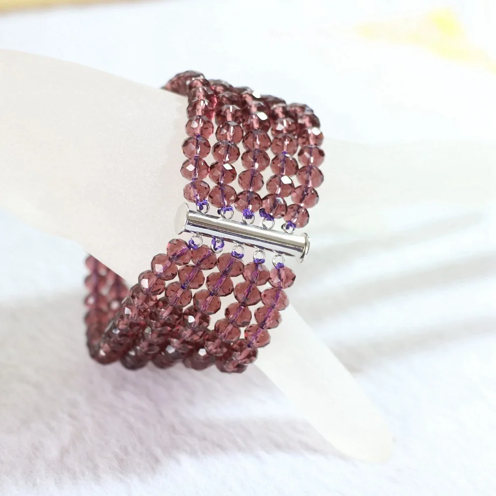 Бесплатная доставка 4*6 мм Яркий фиолетовый кристалл стекла abacus бисер 8 рядов