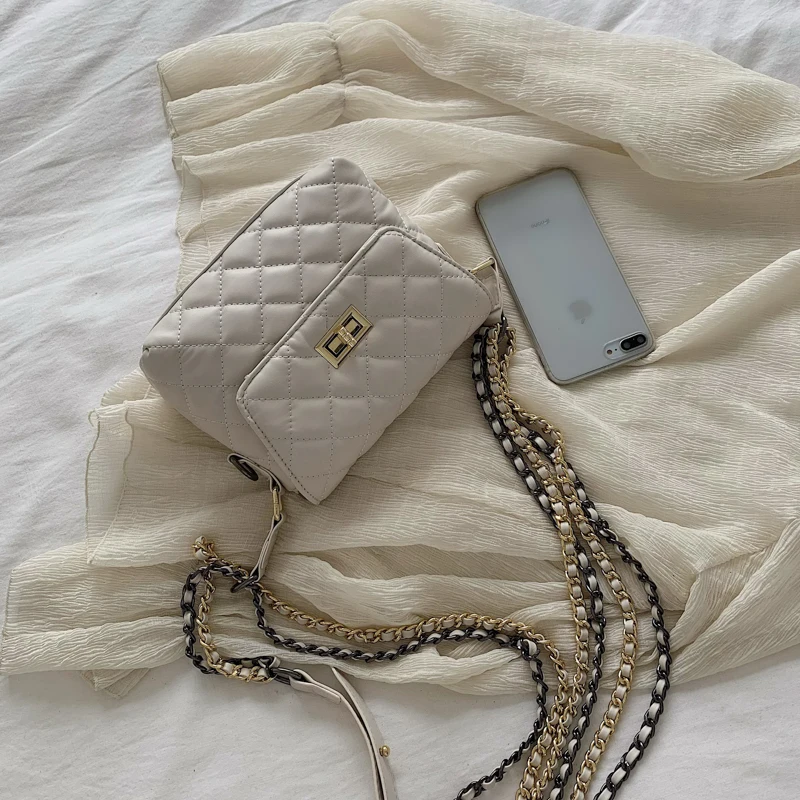Fashion Lingge Velour Should Korean Chain Shoulder Bag Messenger Crossbody Coin Tote Purse Small Square Bags | Багаж и сумки
